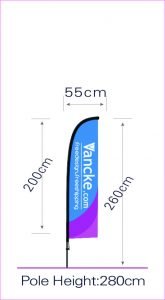 feather flags banner size