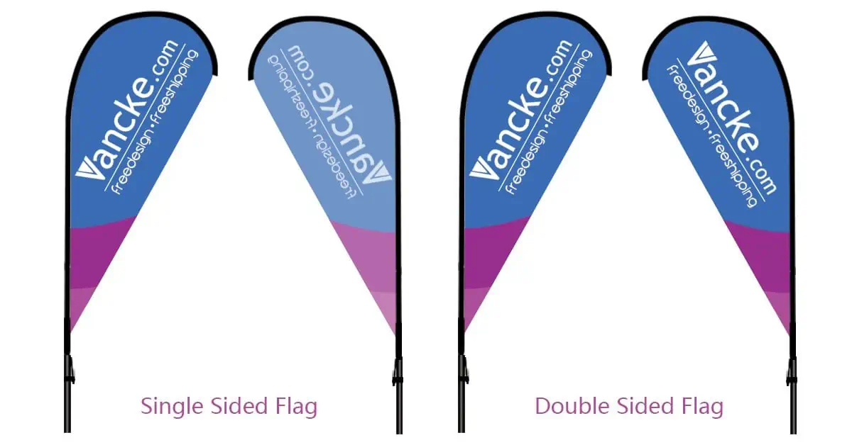 custom teardrop flags single vs double sided
