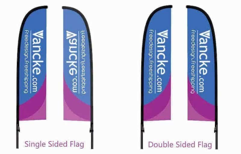 single VS double sided feather flags