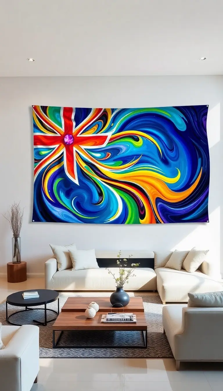 15 Custom Printed Flags That Will Transform Your Space (You Won't Believe #7!) - 6. Artistic Abstract Flag