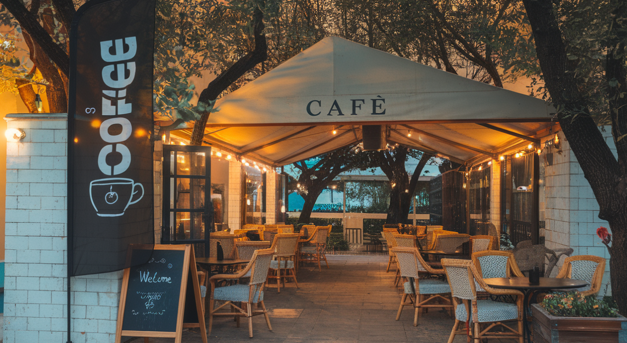 eardrop Banners for Coffee Shop Advertising