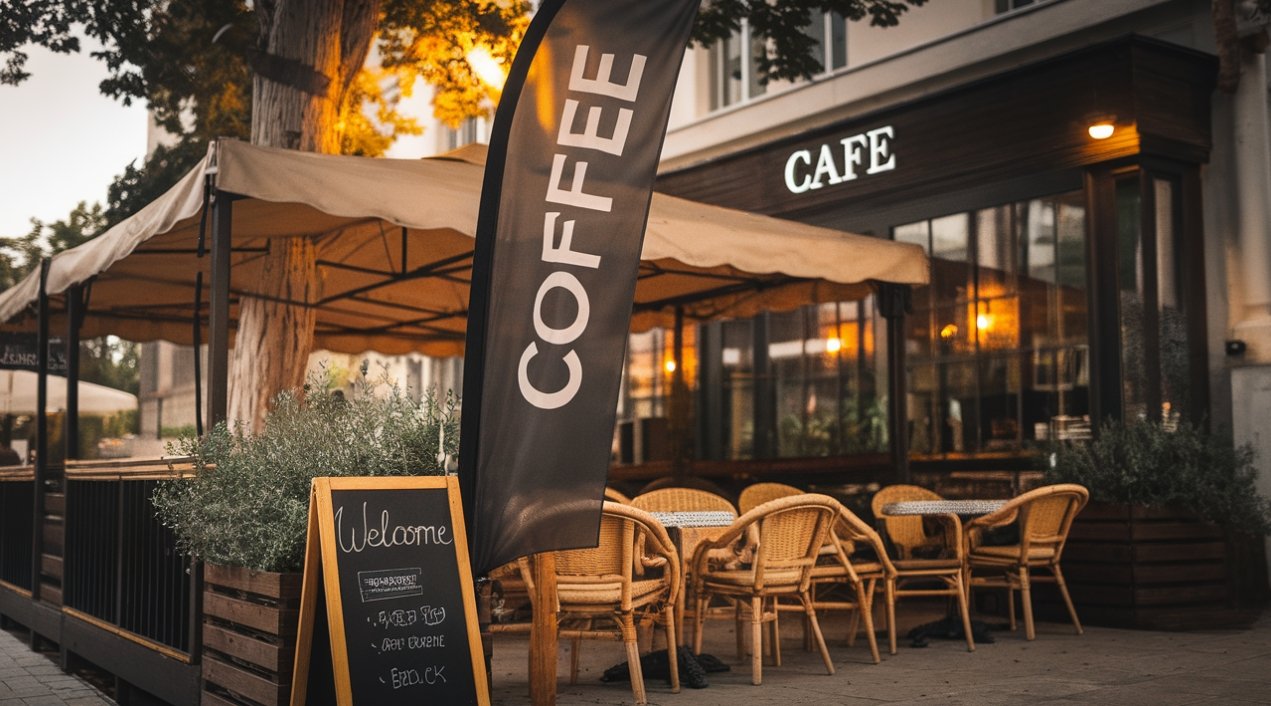 eardrop Banners for Coffee Shop Advertising