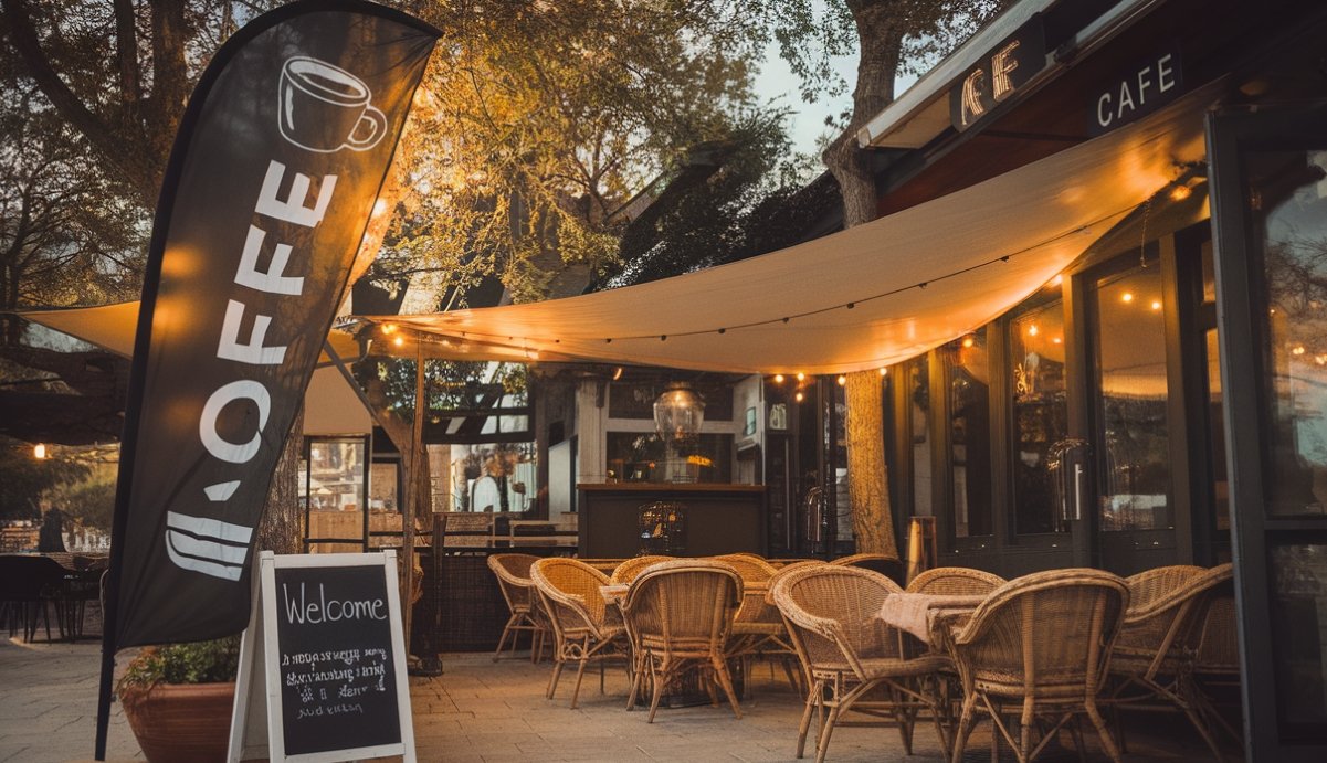 eardrop Banners for Coffee Shop Advertising