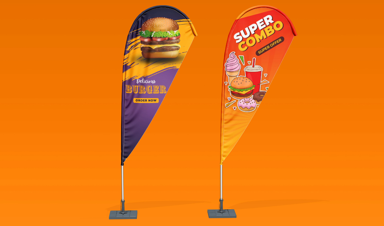 how to design a teardrop banner