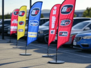 Maximize Your Car Dealership's Visibility with Custom Feather Flags