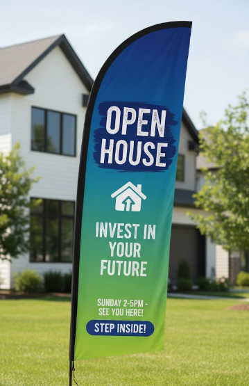  Feather Flags to Draw More Buyers to Your Open House