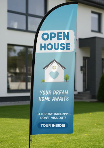  Feather Flags to Draw More Buyers to Your Open House