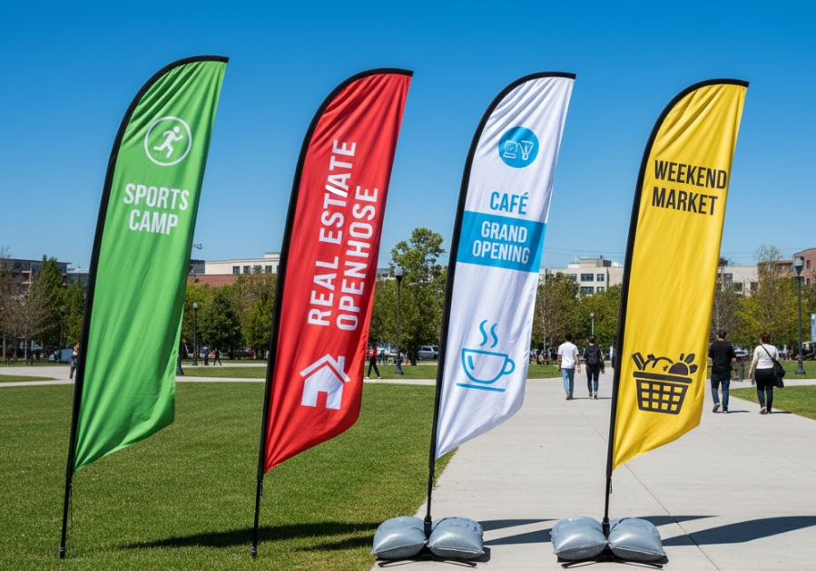 custom feather flags