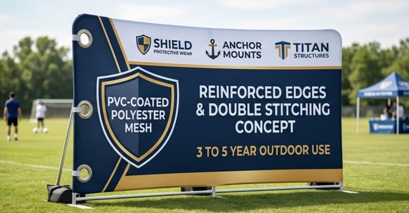 Custom mesh soccer banners for windy outdoor fields