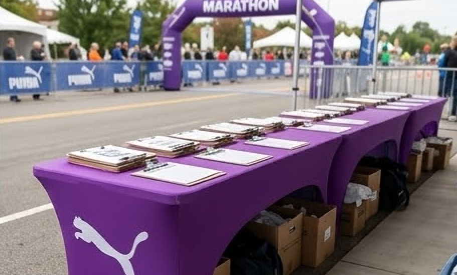 Custom Table Covers for Sports Registration Desks