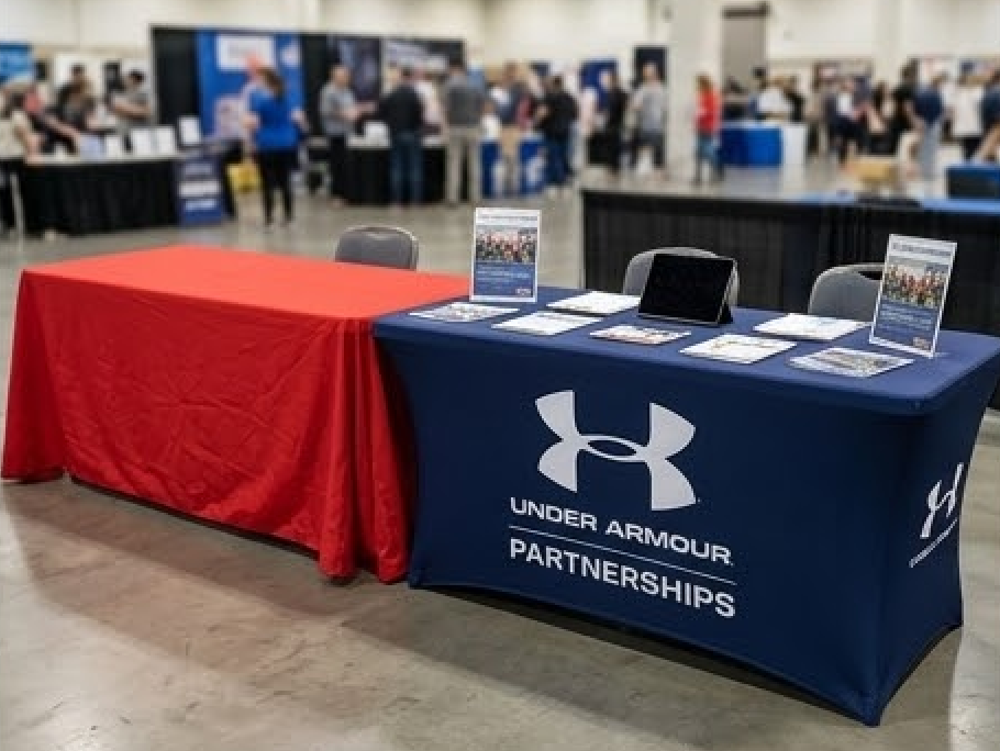 Custom Table Covers for Sports Registration Desks