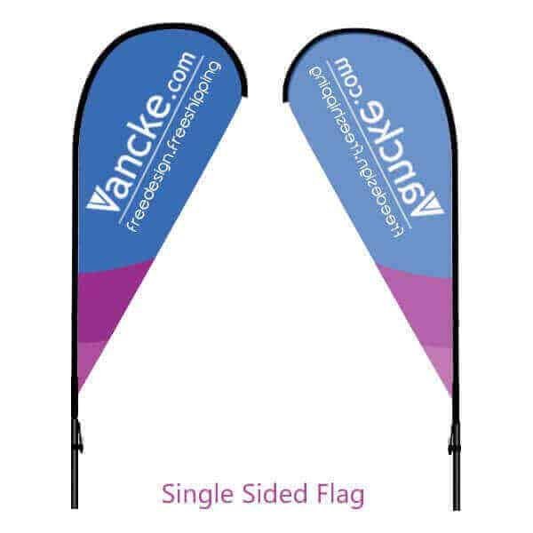 Single sided teardrrop flag